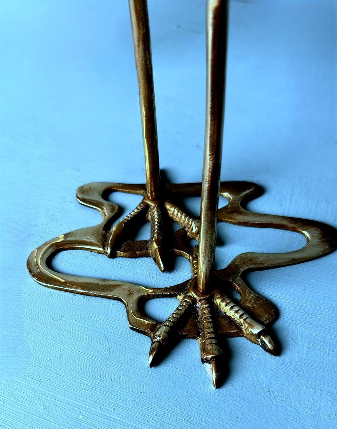 photo vintage Italian   Mid Century Pair Of  Brass Flamingos In Hollow