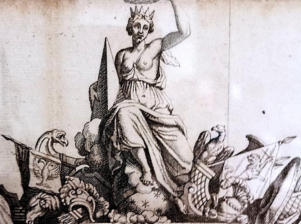 Simon Thomassin French Print " La Gloire De La France" Etched With Wooden Frame photo buy