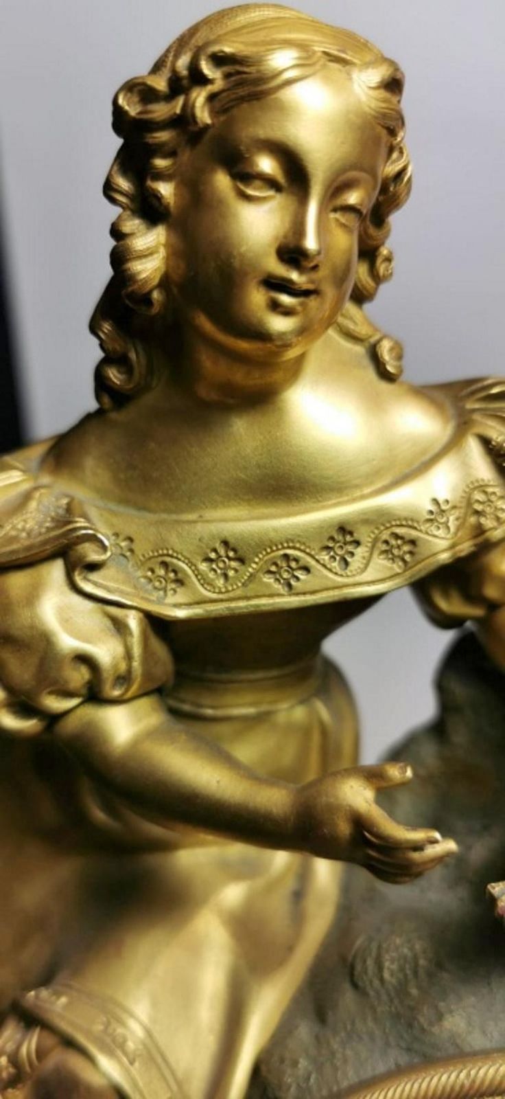 Louis XVI Style French Mantel Clock In Gilded Bronze photo buy
