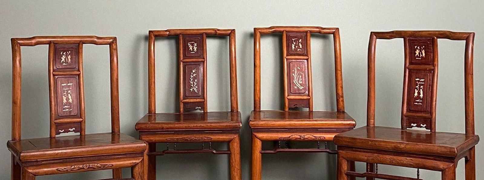 Furniture Ming Dynasty Style Four Chinese Ceremonial Chairs photo