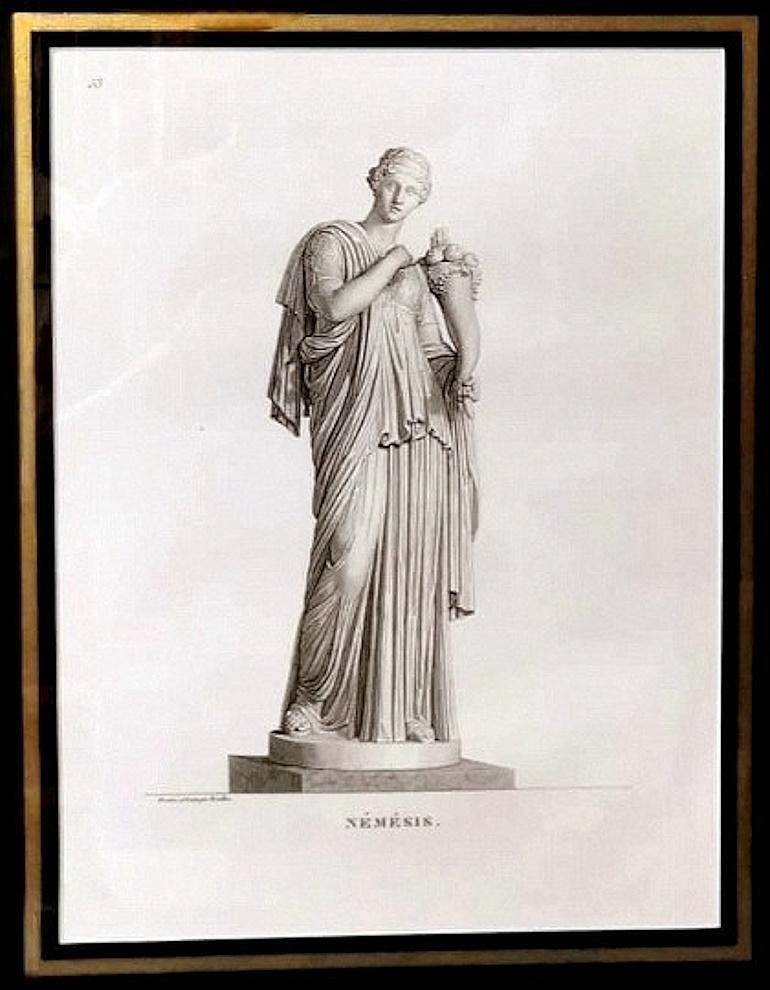 A French Print Depicting "Nemesis "In Italian Frame With Mirrors" photo buy