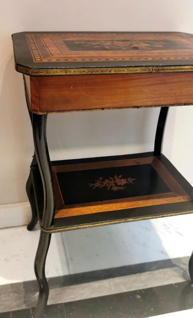 photo for sale Napoleon III Style French Dressing Table With Mirror And Faux Drawer