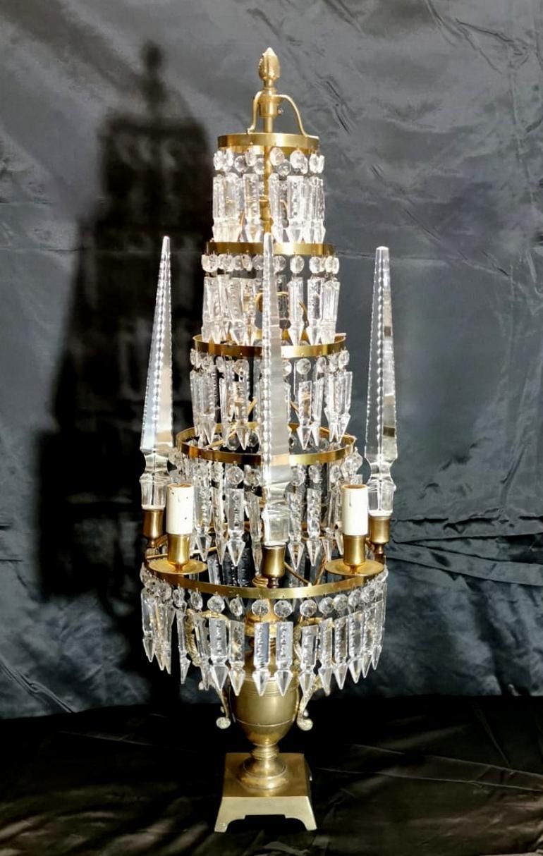 Louis XVI Style French Majestic Pair Of Crystal And Bronze Girandoles photo 6602.0