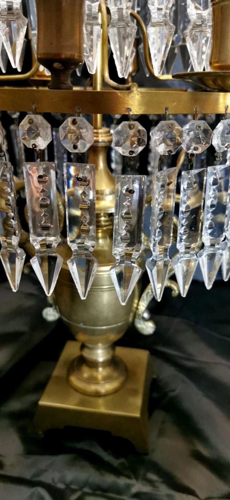 6602.0 Louis XVI Style French Majestic Pair Of Crystal And Bronze Girandoles photo