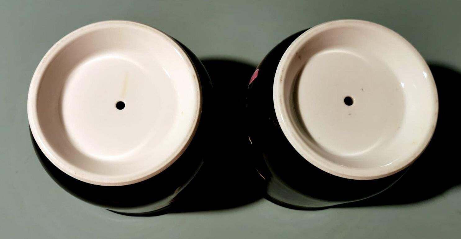 Napoleon III, Pair Of French Cachepots In Hand Painted Porcelain De Paris photo buy