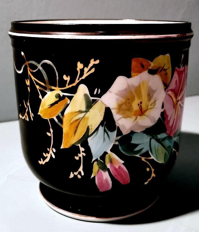 Home Decor Napoleon III, Pair Of French Cachepots In Hand Painted Porcelain De Paris photo