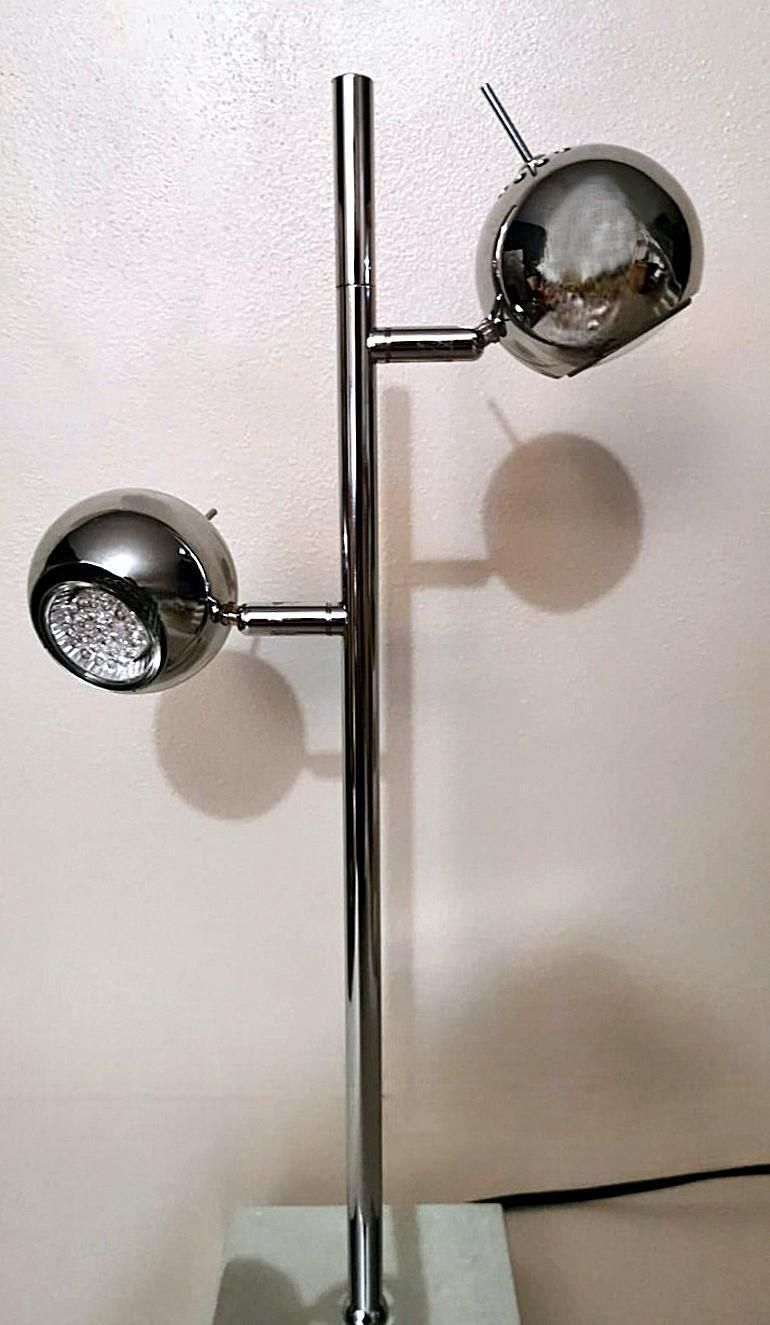 Space Age  Goffredo Reggiani Style Italian Chrome Plated Metal Table Lamp photo Lighting
