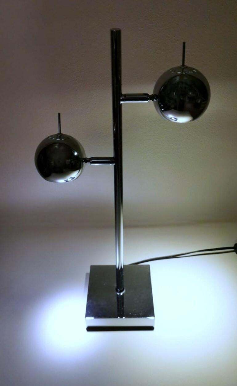 Space Age  Goffredo Reggiani Style Italian Chrome Plated Metal Table Lamp photo vinterior