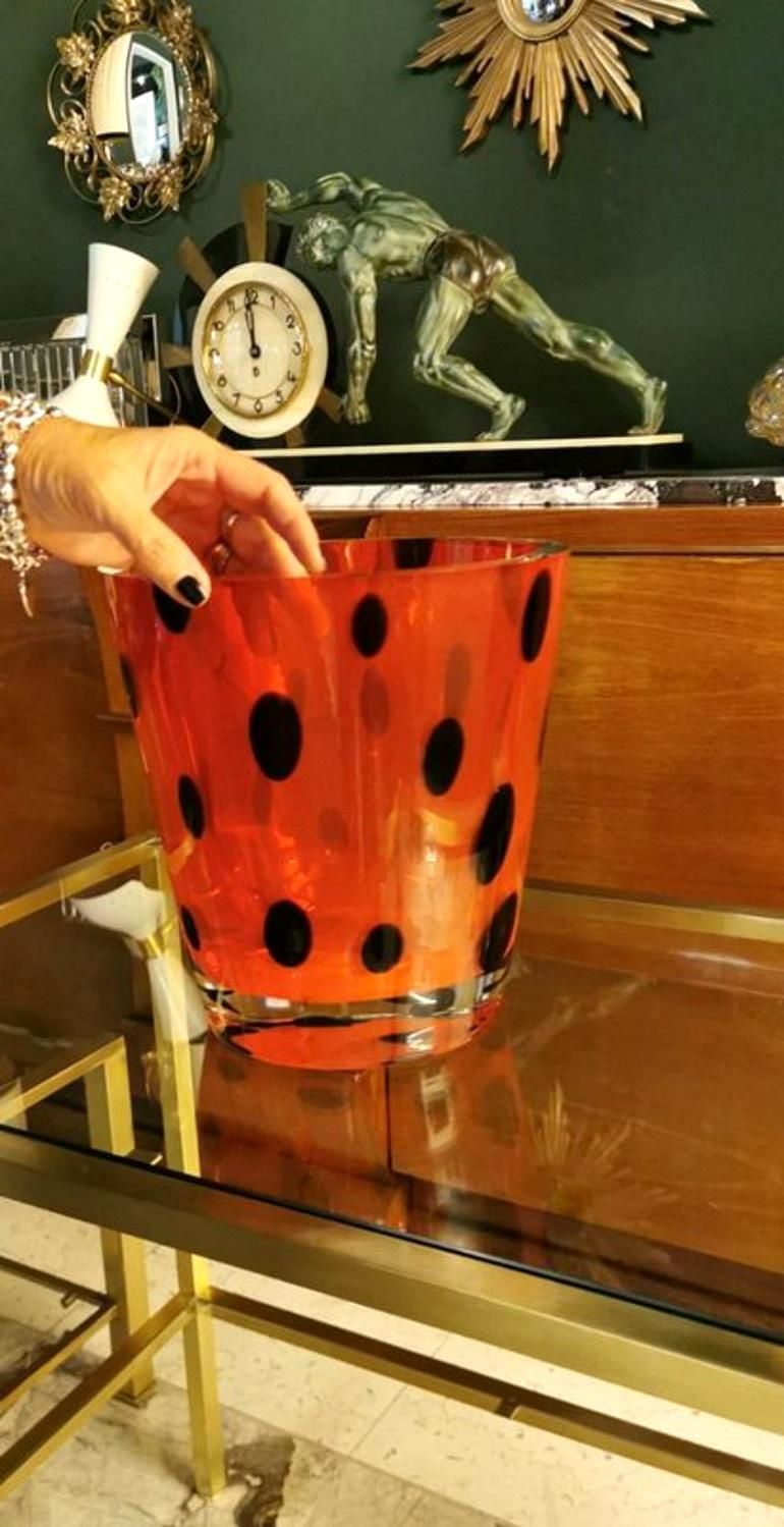 photo furniture Salviati Murano Glass Vase “Sommerso” Signed