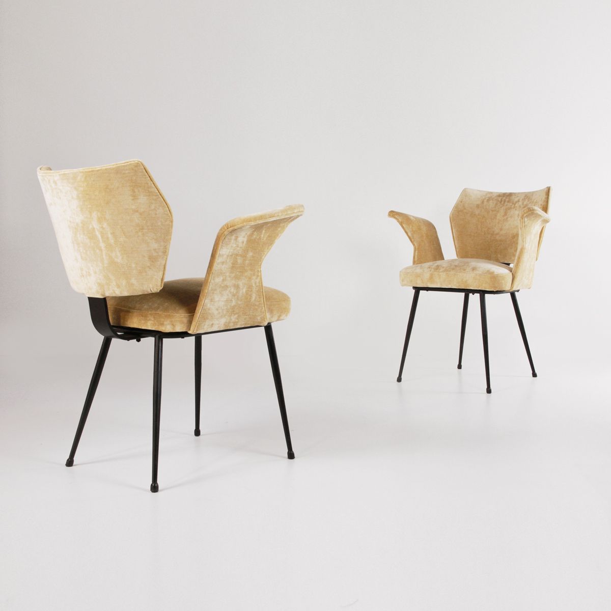Pair Of Velvet Chairs With Armrests From The 60s photo furniture
