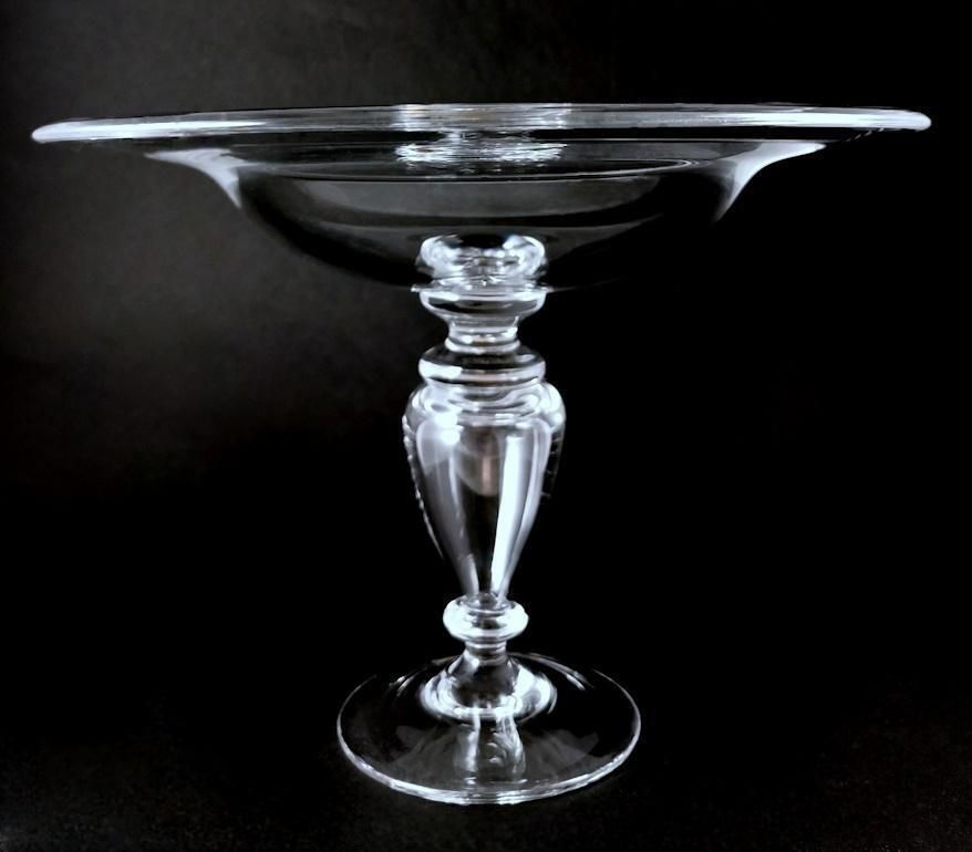 Art Deco Italian Crystal Table Centerpiece Completely Smooth photo Home Decor