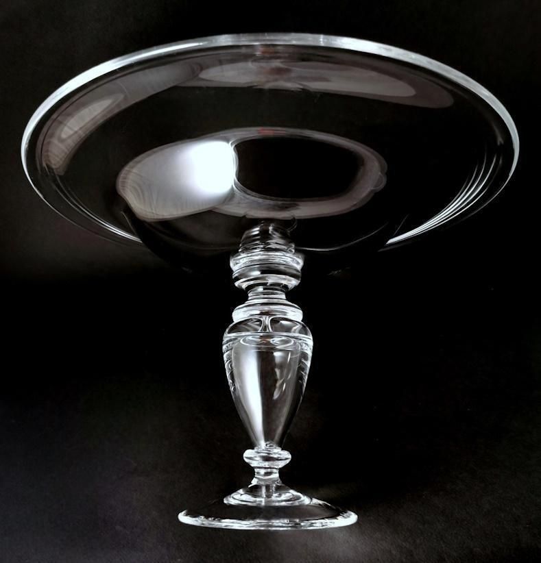 Art Deco Italian Crystal Table Centerpiece Completely Smooth photo vinterior