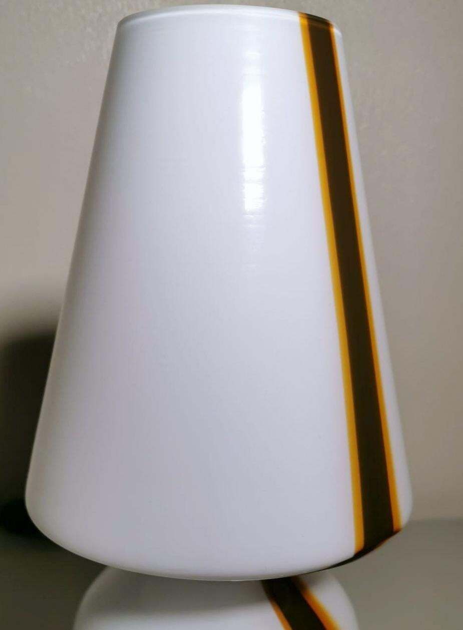 Carlo Moretti Style Space Age Lamp From Murano In Opaline Glass And Marble Base photo vinterior