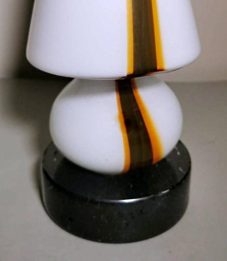 photo furniture Carlo Moretti Style Space Age Lamp From Murano In Opaline Glass And Marble Base