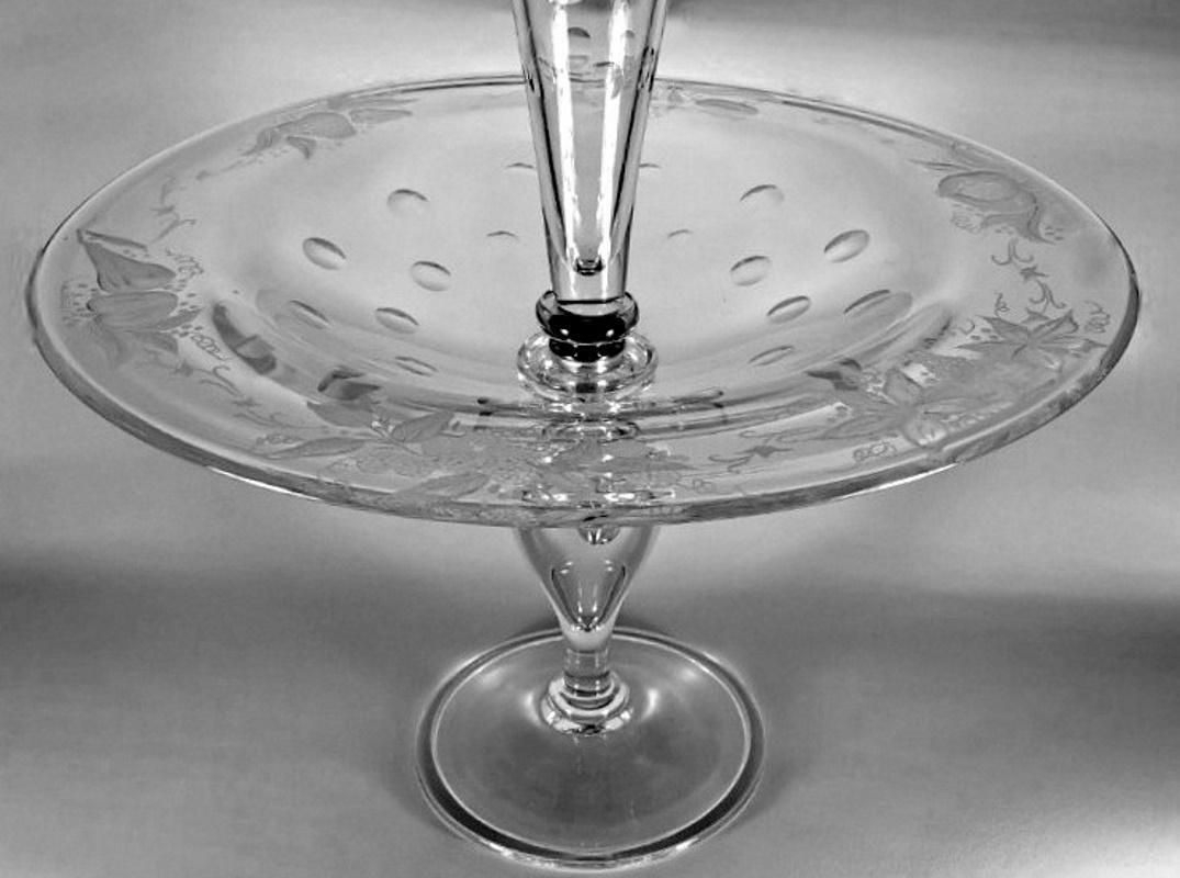 Art Noveau Style Huge Crystal Fruit Bowl And Planter Table Centerpiece photo 1267.0