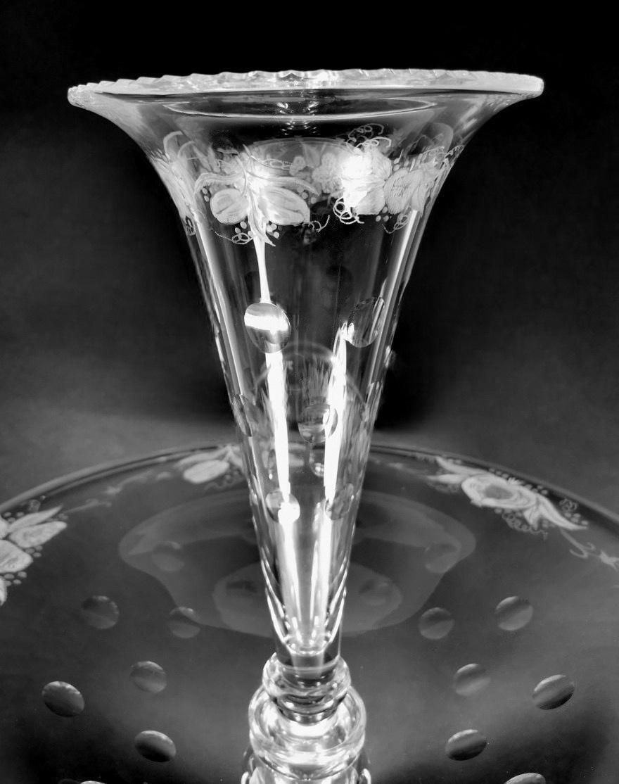 Art Noveau Style Huge Crystal Fruit Bowl And Planter Table Centerpiece photo buy