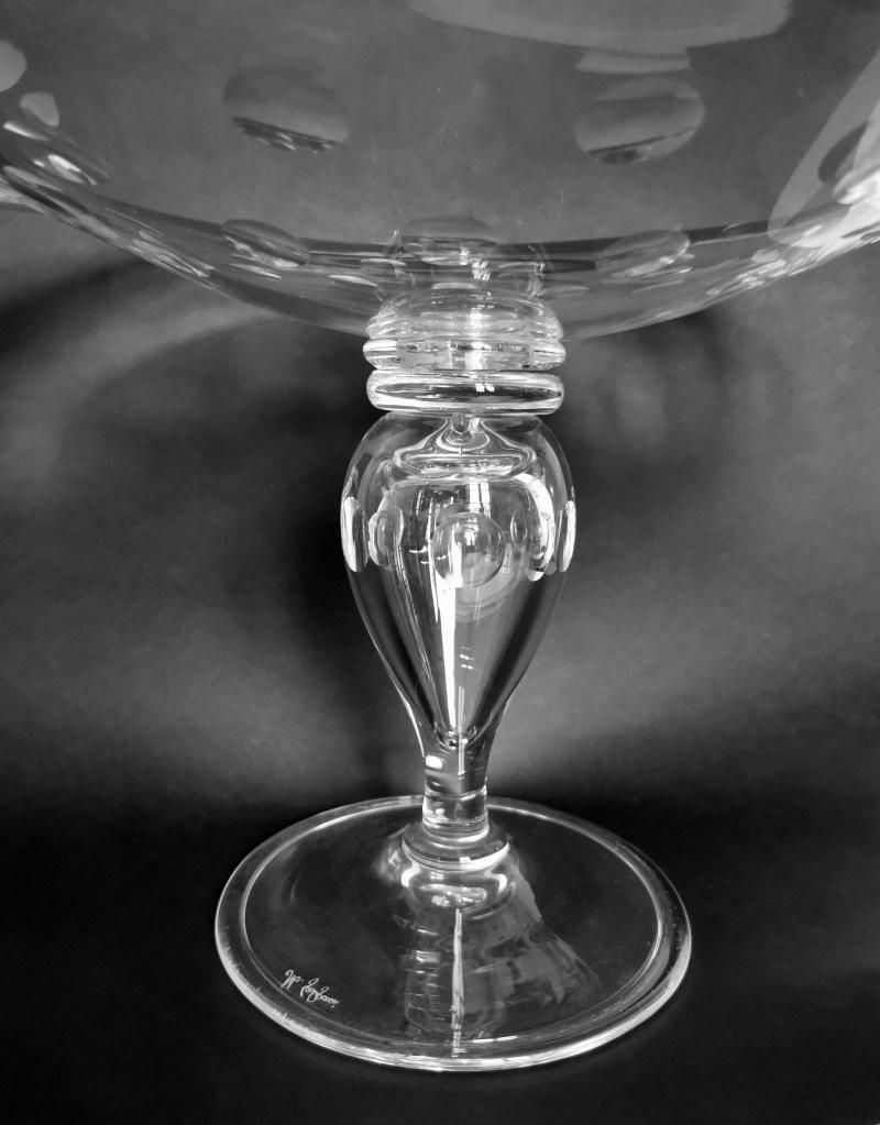 photo vinterior Art Noveau Style Huge Crystal Fruit Bowl And Planter Table Centerpiece