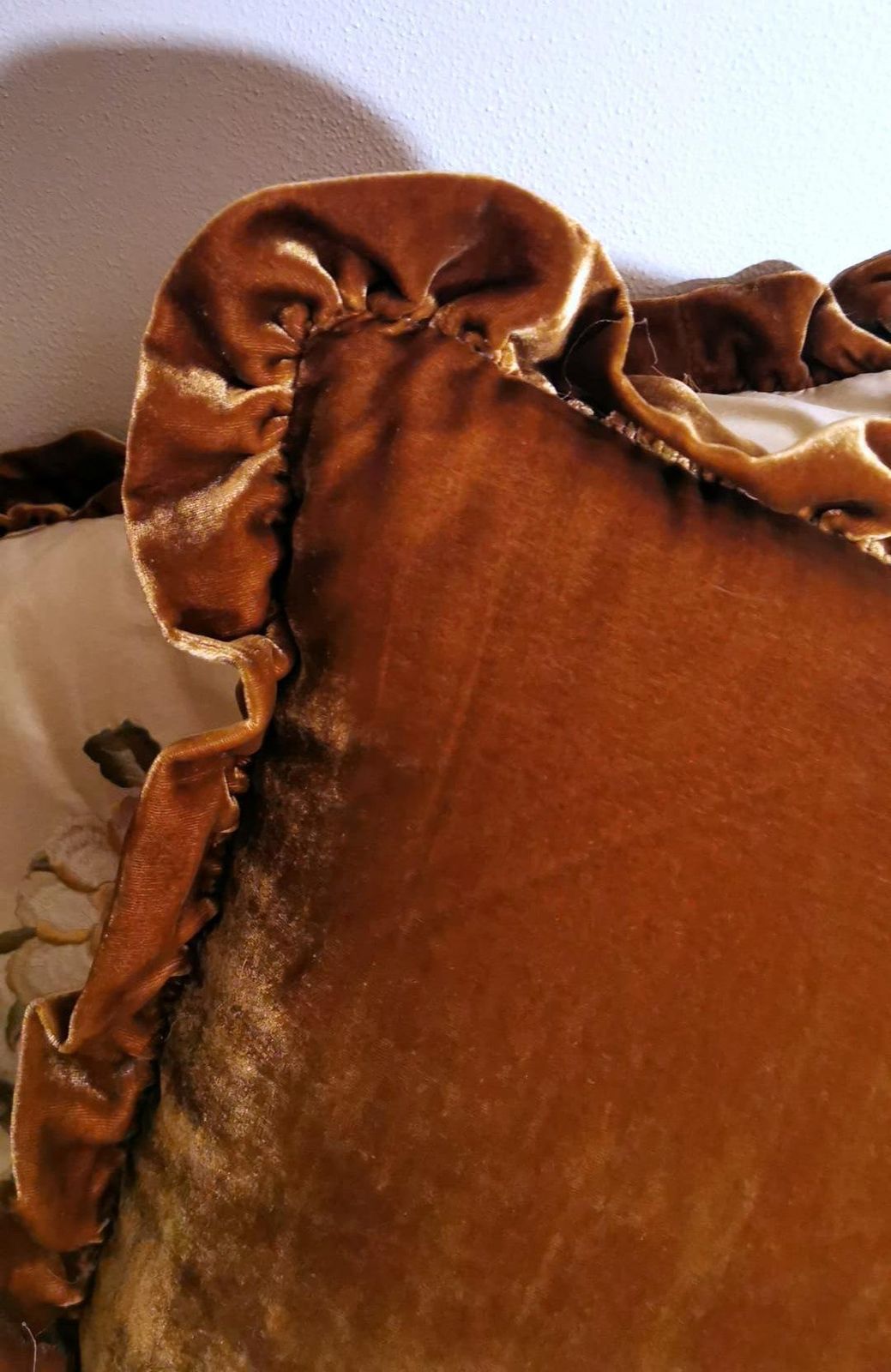 Pair Of Pillows Italian Embroidered Silk And Velvet Back photo buy