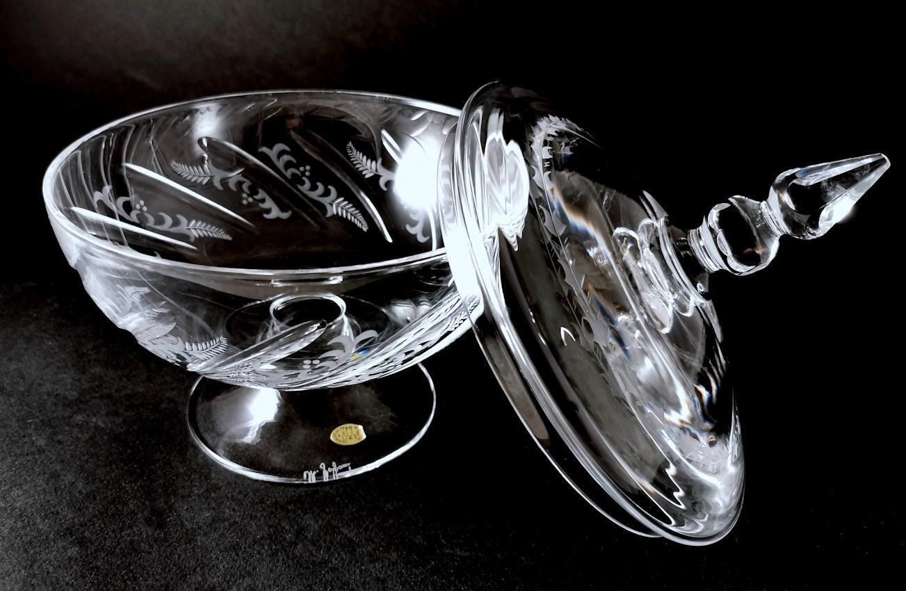 Italian Cut And Ground Crystal Table Centerpiece With Lid photo buy