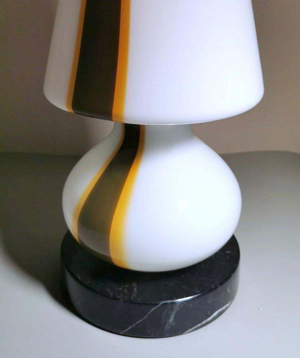 Carlo Moretti Style Italian Space Age Lamp In Murano Glass And Marble Base photo vintage