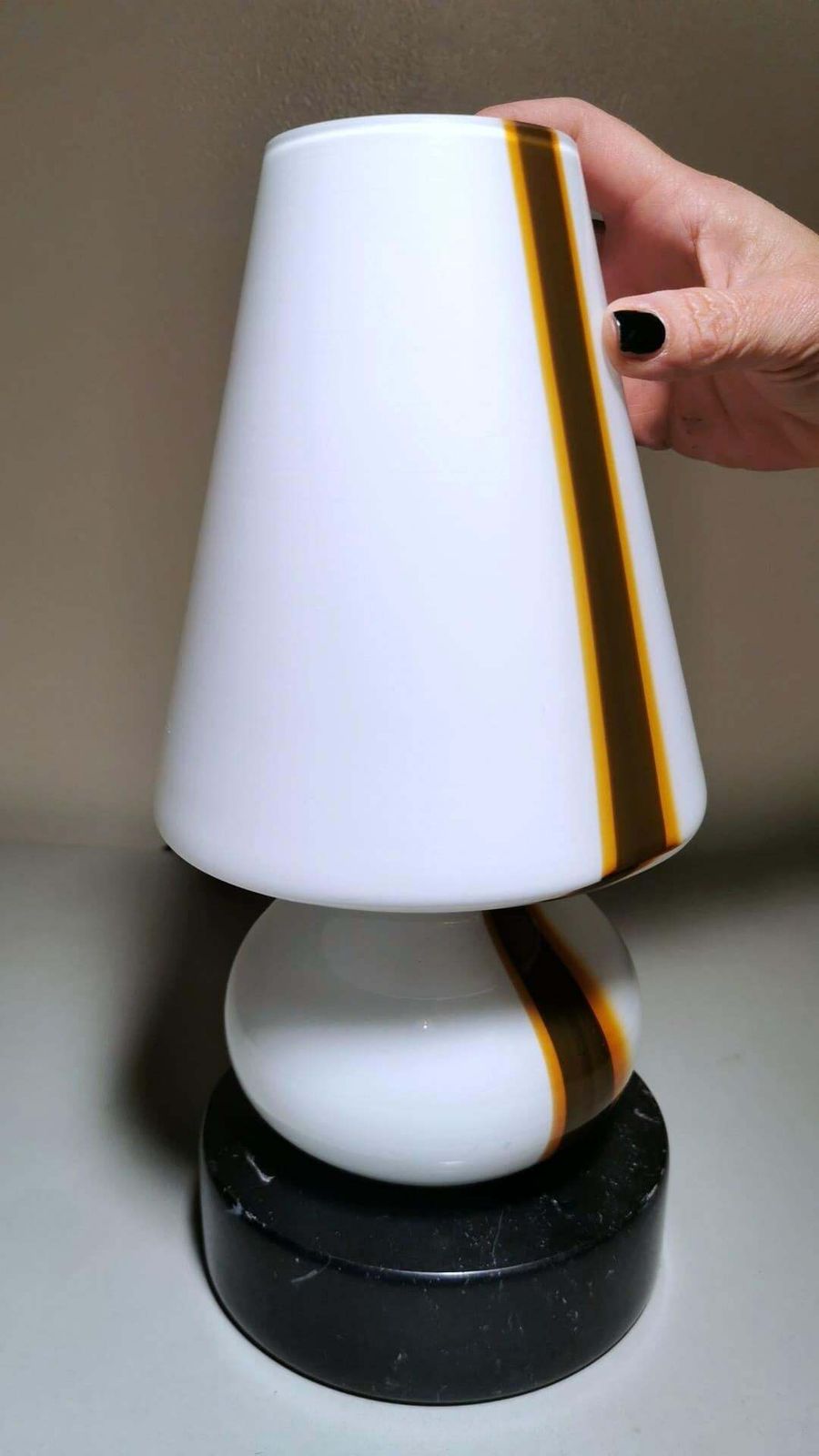 photo buy Carlo Moretti Style Italian Space Age Lamp In Murano Glass And Marble Base
