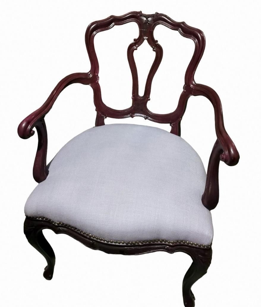 1436.0 Louis Philippe Style Pair Of Chairs With Italian Armrests Model King photo