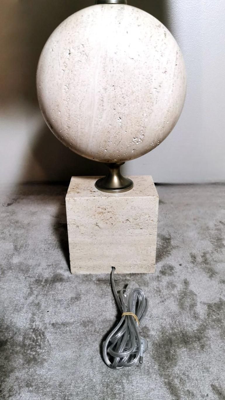 photo buy Philippe Barbier Designer Modern French Lamp In Travertine (Without Lampshade)