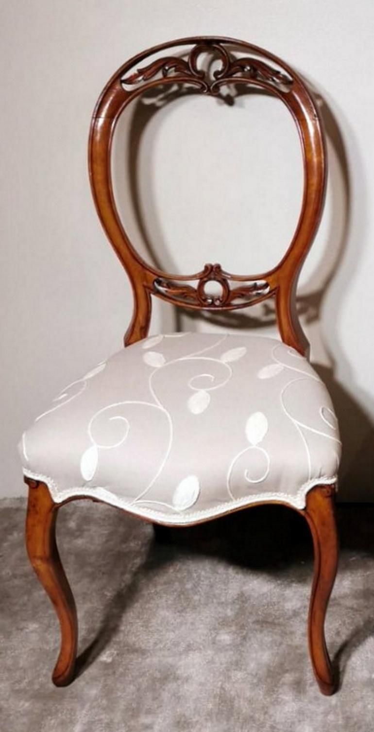 Victorian English Walnut Pair Of Chairs With Balloon Back photo buy