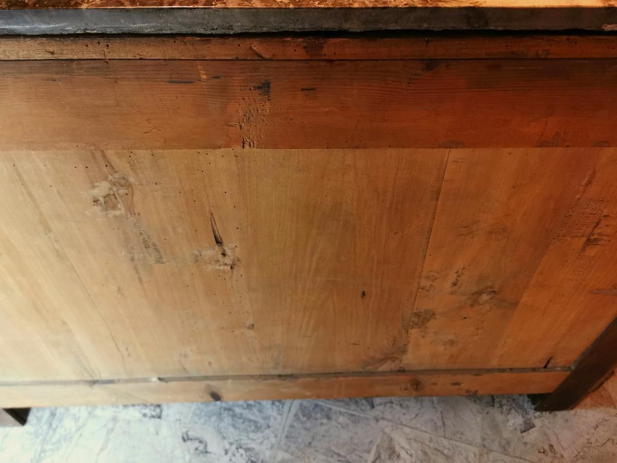 photo vintage Late Empire French Walnut Chest Of Drawers With Bronze Handles