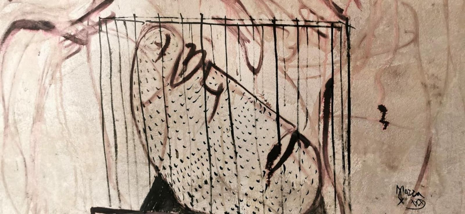Max Marra Couple Paintings "Giudici II" Mixed Technique On Canvas, Italy photo vinterior
