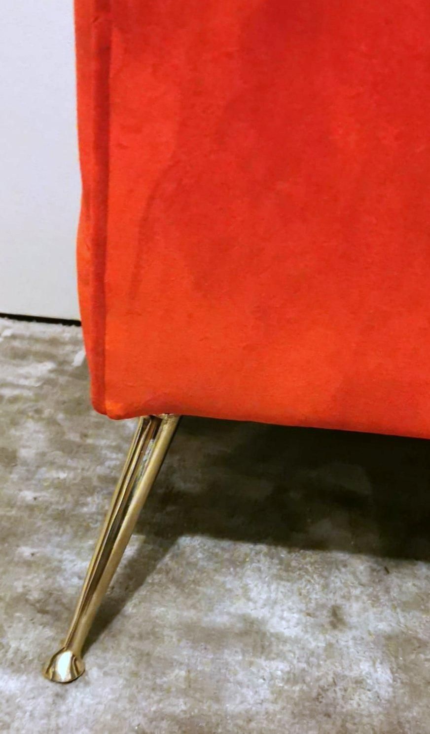 photo buy Zanuso Marco Style Italian Armchair With Red Velvet