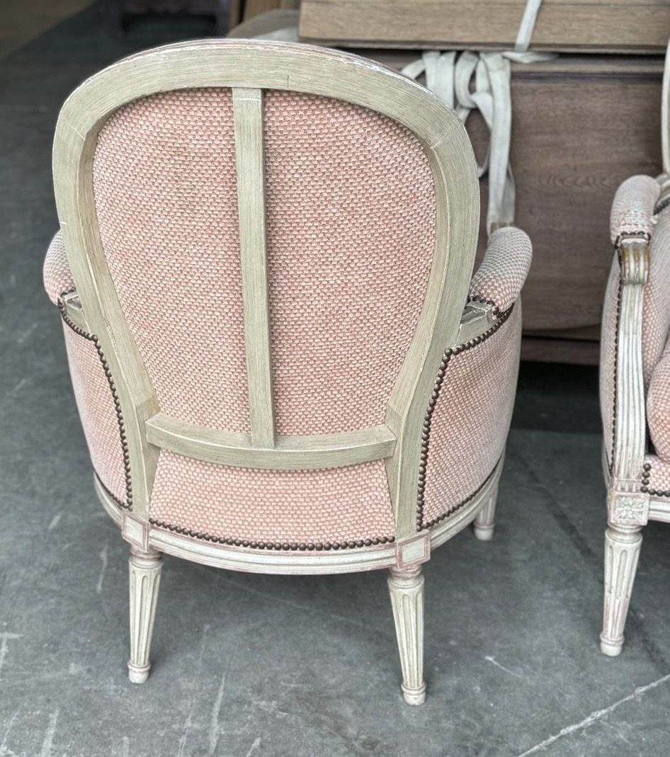 995.0 Pair French Bergere Chairs photo
