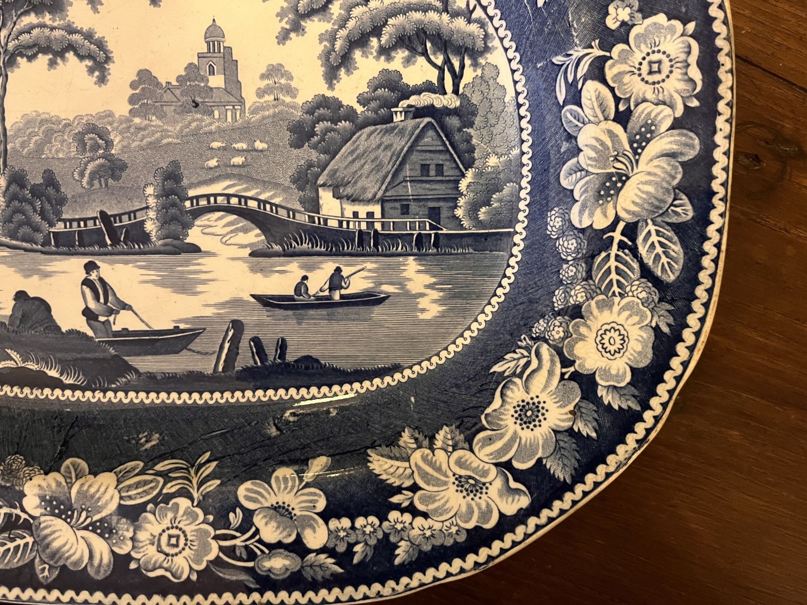 Lovely 19thc Staffordshire Pearlware Serving Platter Meat Plate photo 220.0