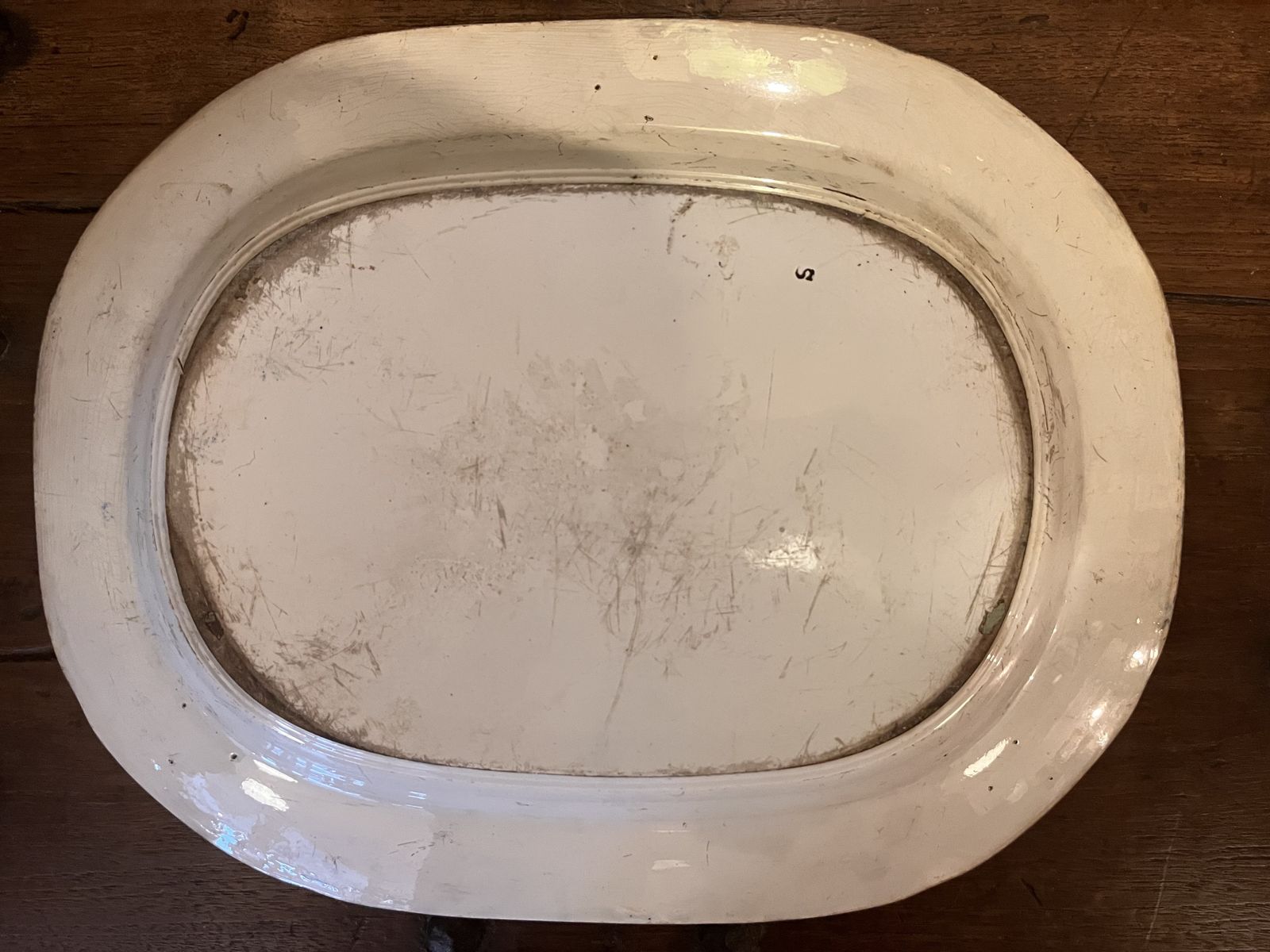 Lovely 19thc Staffordshire Pearlware Serving Platter Meat Plate photo vinterior