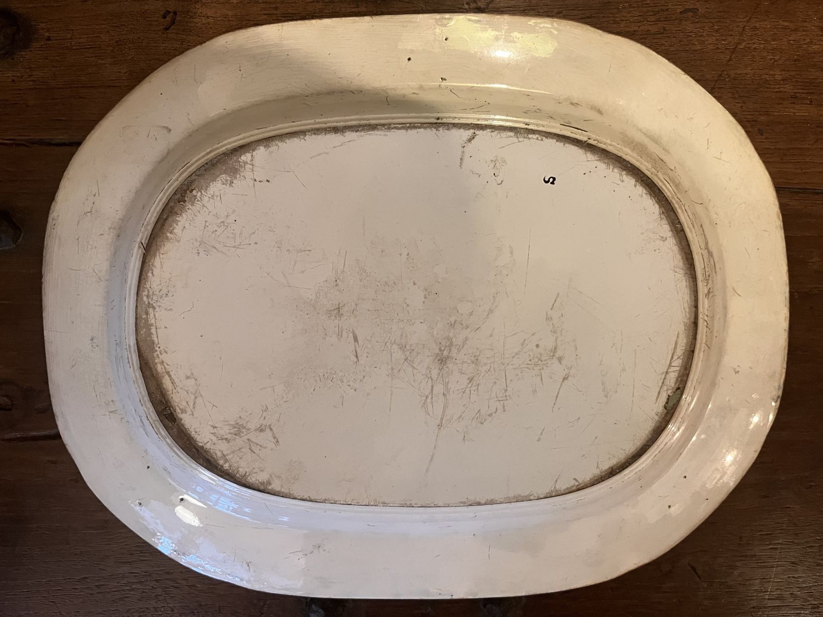 Lovely 19thc Staffordshire Pearlware Serving Platter Meat Plate photo vintage