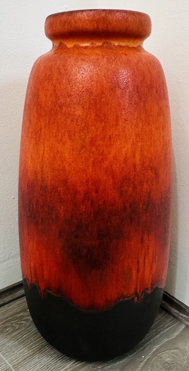 photo buy 1970s German Scheurich Keramik Burnt Orange & Brown Fat Lava Vase