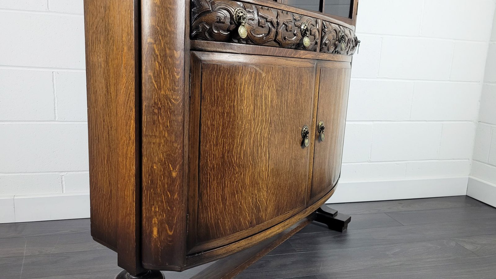 575.0 Ercol Glazed Display Cabinet Unit, 40s photo