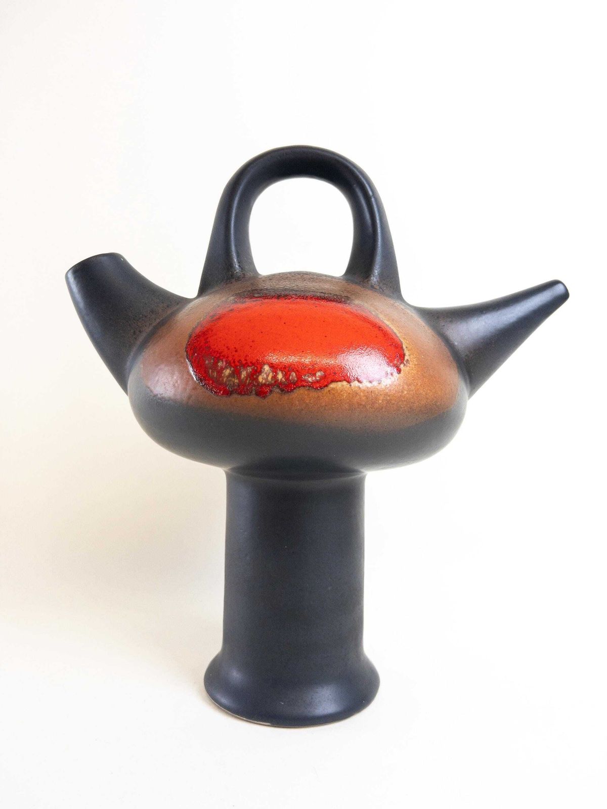 Swiss Studio Pottery   Unique Ceramic Vase From Switzerland   Water Vessel   Watering Can   Bauhaus & Modernist Tradition photo furniture