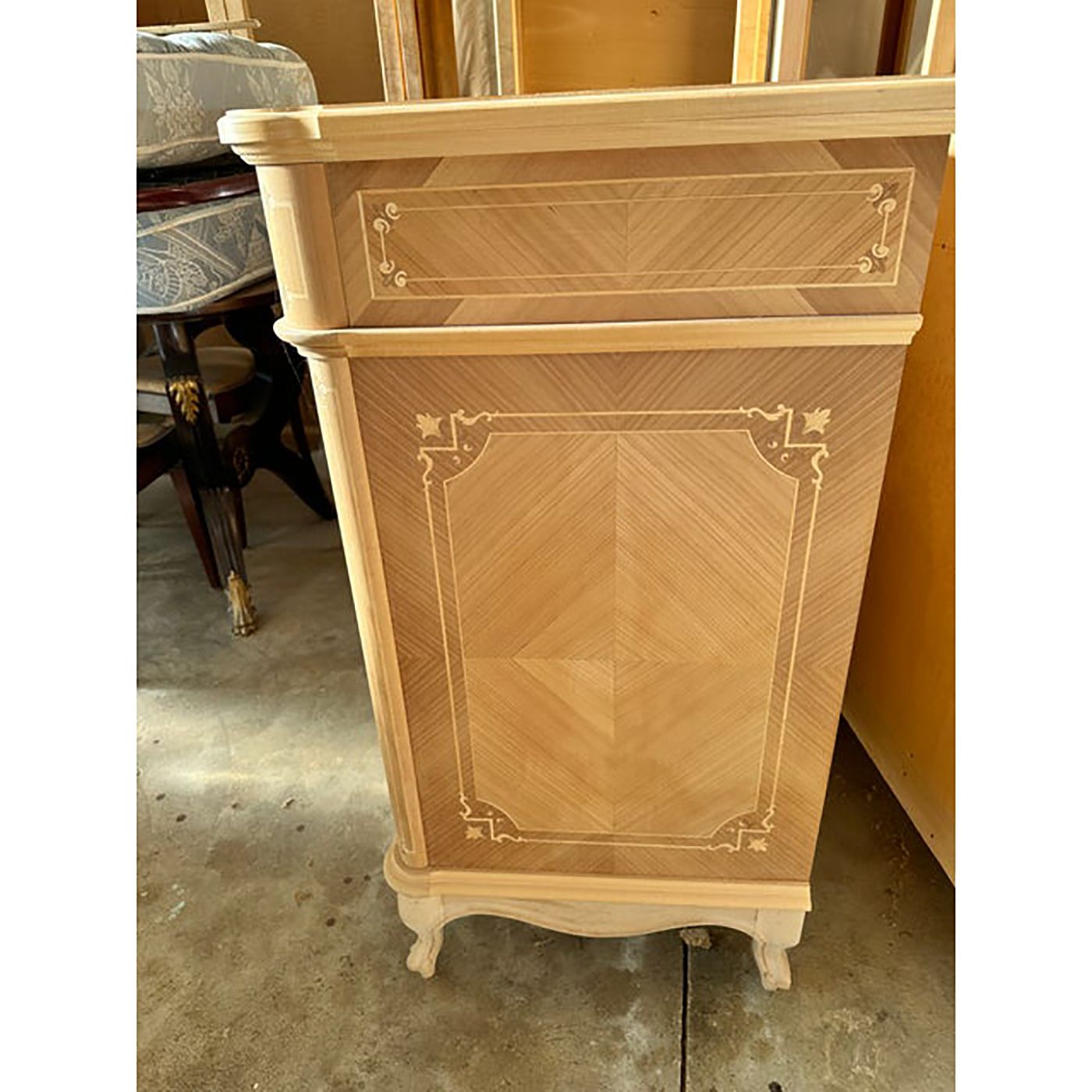 Contemporary Italian Natural Walnut Sideboard With Cherry Inlays photo vinterior