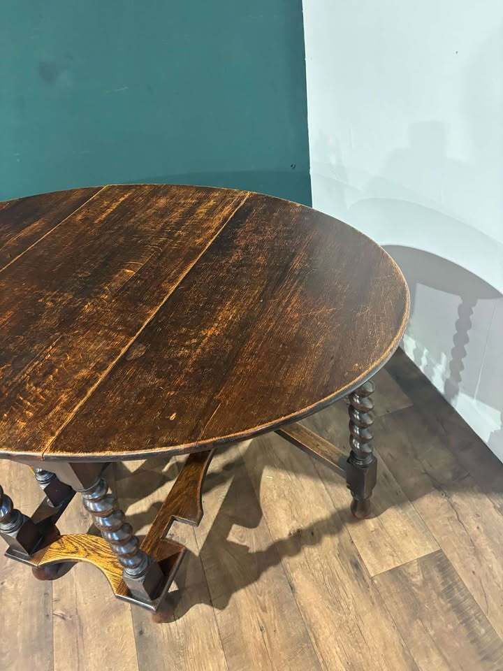 Early 20th Century Oak Barley Twist Gate Leg Table photo buy