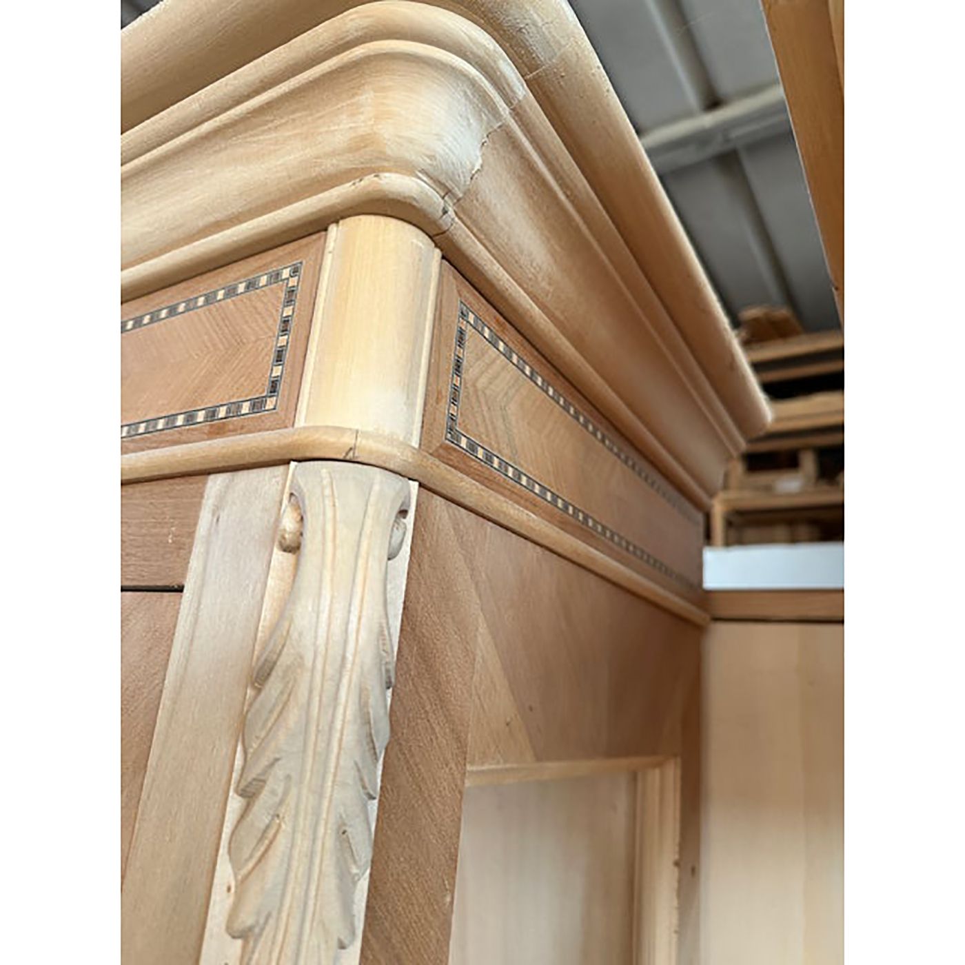 Walnut Cupboard With Cherry Inlays In Natural Raw Wood photo vinterior