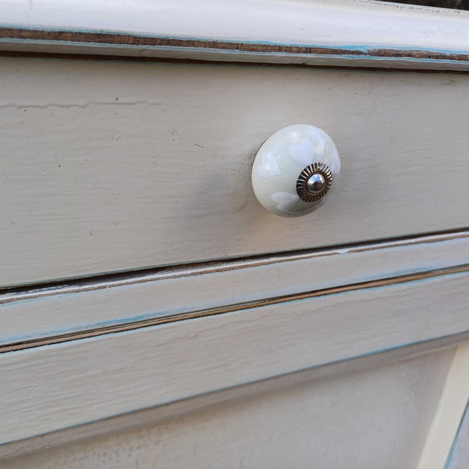 Vintage 50s Painted Cupboard Sideboard With Hand Distressed Bespoke Finish photo for sale