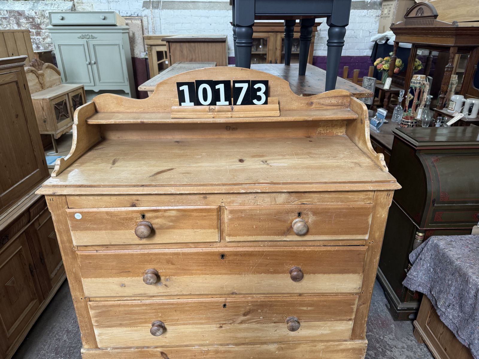 Old English Chest Of Drawers With Splashback Top photo furniture