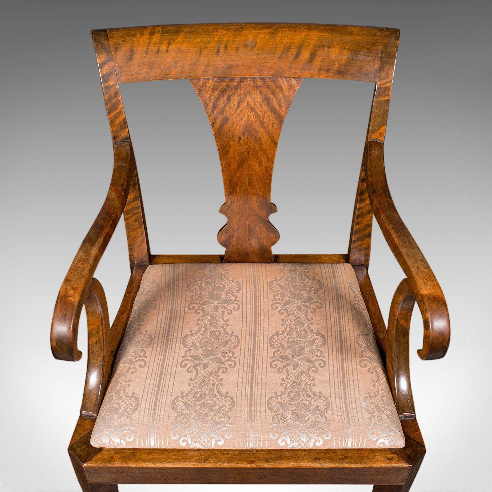Vintage Elbow Chair, Continental, Satinwood, Seat, Biedermeier Taste, Art Deco photo buy