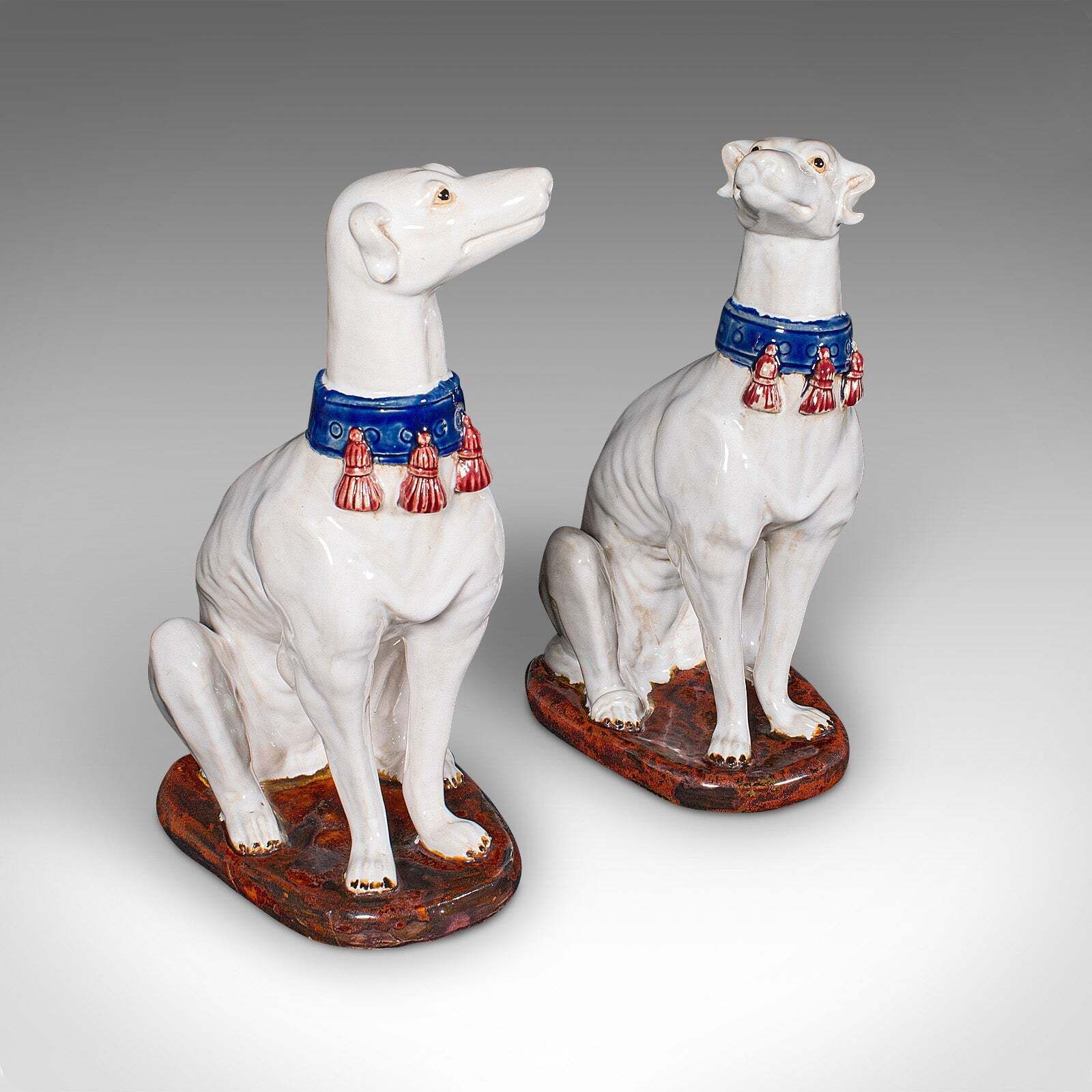 Pair Of Vintage Greyhound Figures, Italian, Dog Statue, Bookends, Mid Century photo furniture