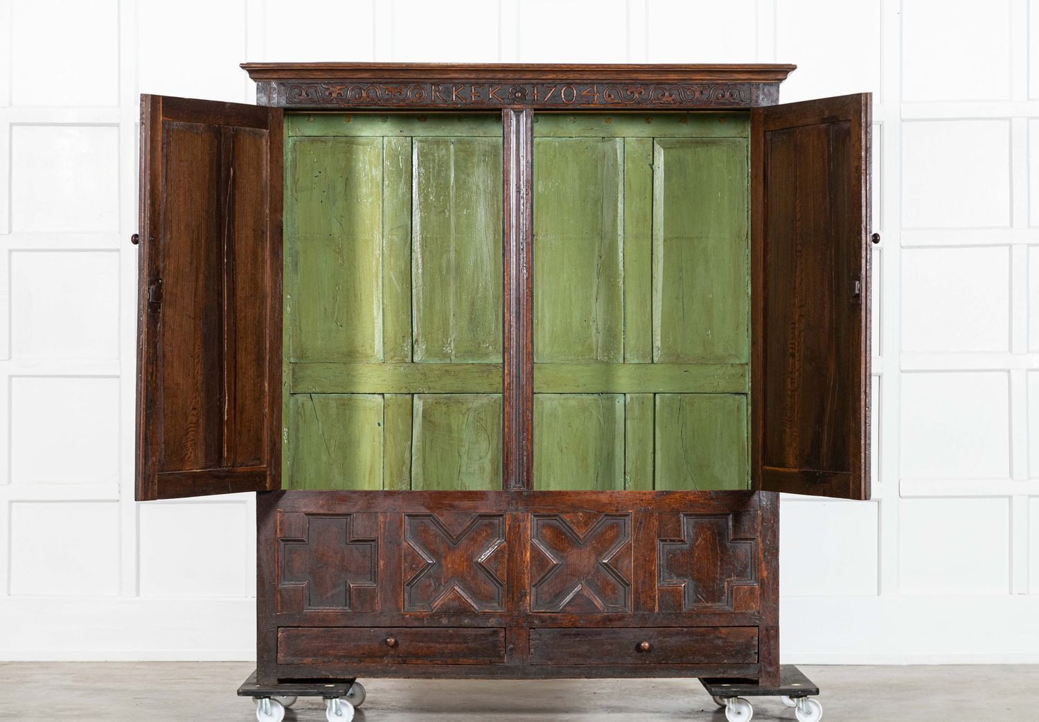 Large English Early 18thc Oak Cabinet photo furniture