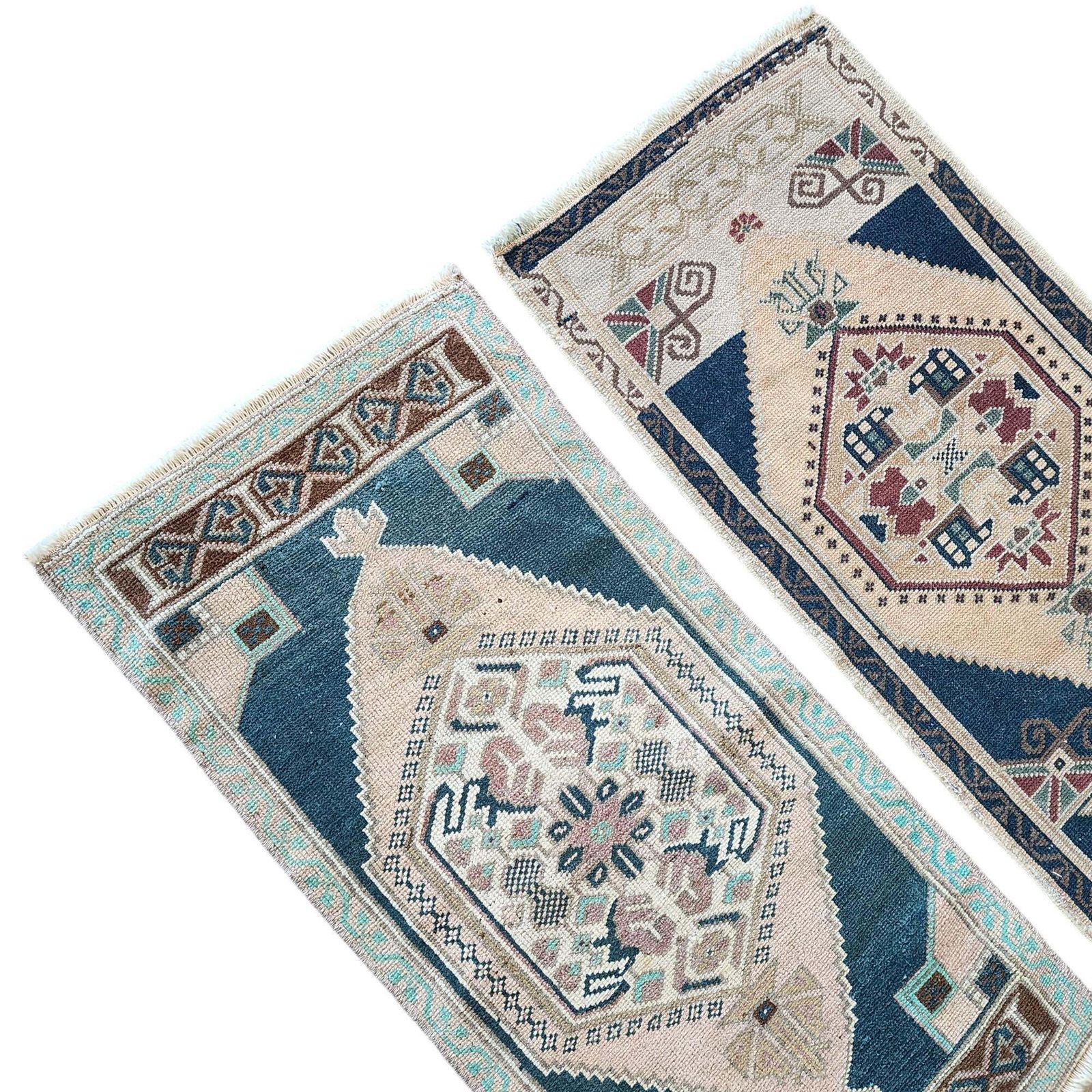Turkish Small Rug   Set Of Two photo vintage