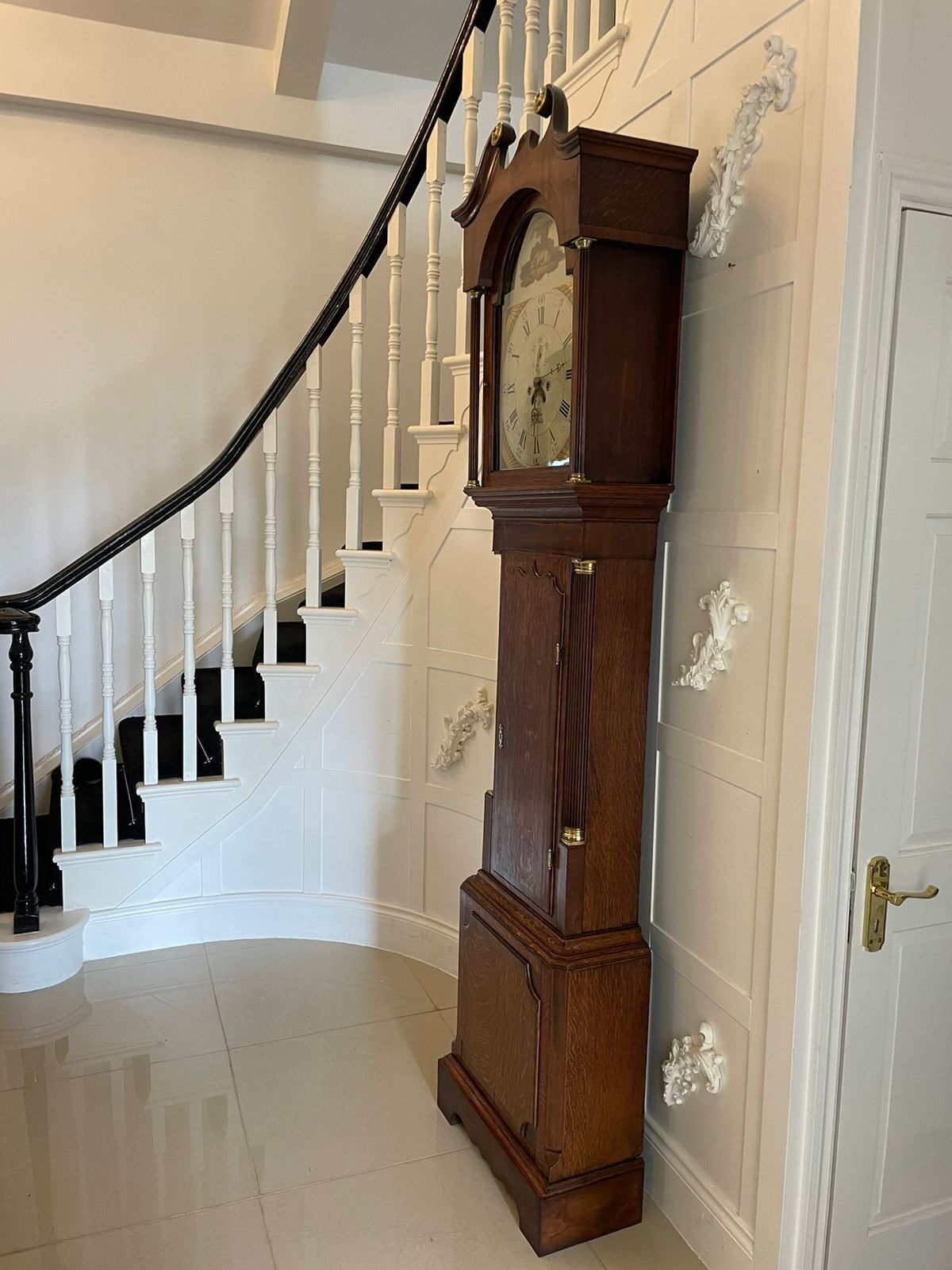 photo buy Antique 19th Century Quality 8 Day Oak Longcase Clock By Walker Of Nantwich