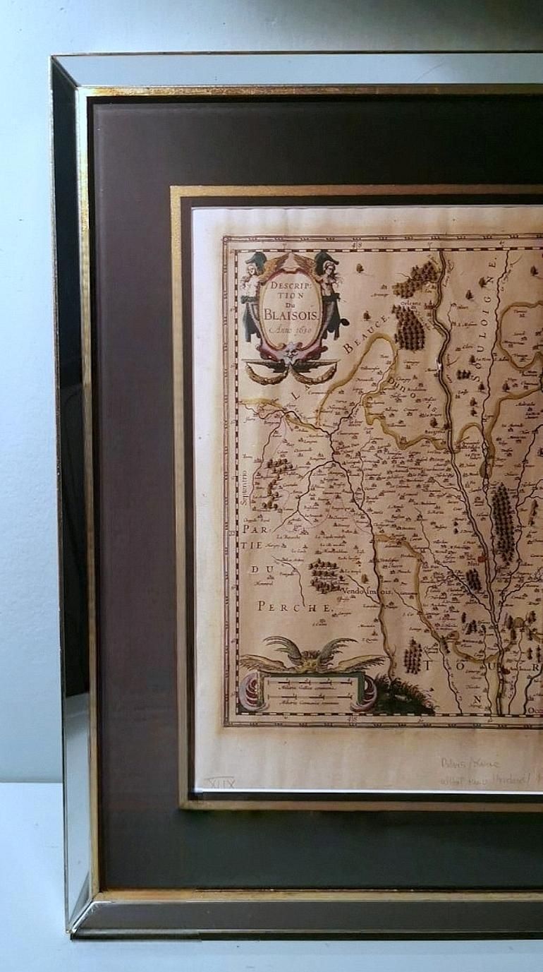 Dutch Print “Description Du Blaisois” In Italian Frame With Mirrors photo 676.0