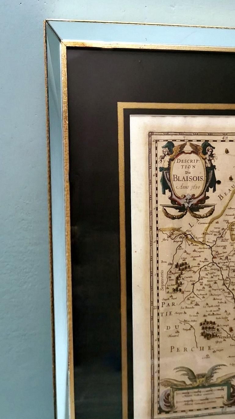 Dutch Print “Description Du Blaisois” In Italian Frame With Mirrors photo vinterior